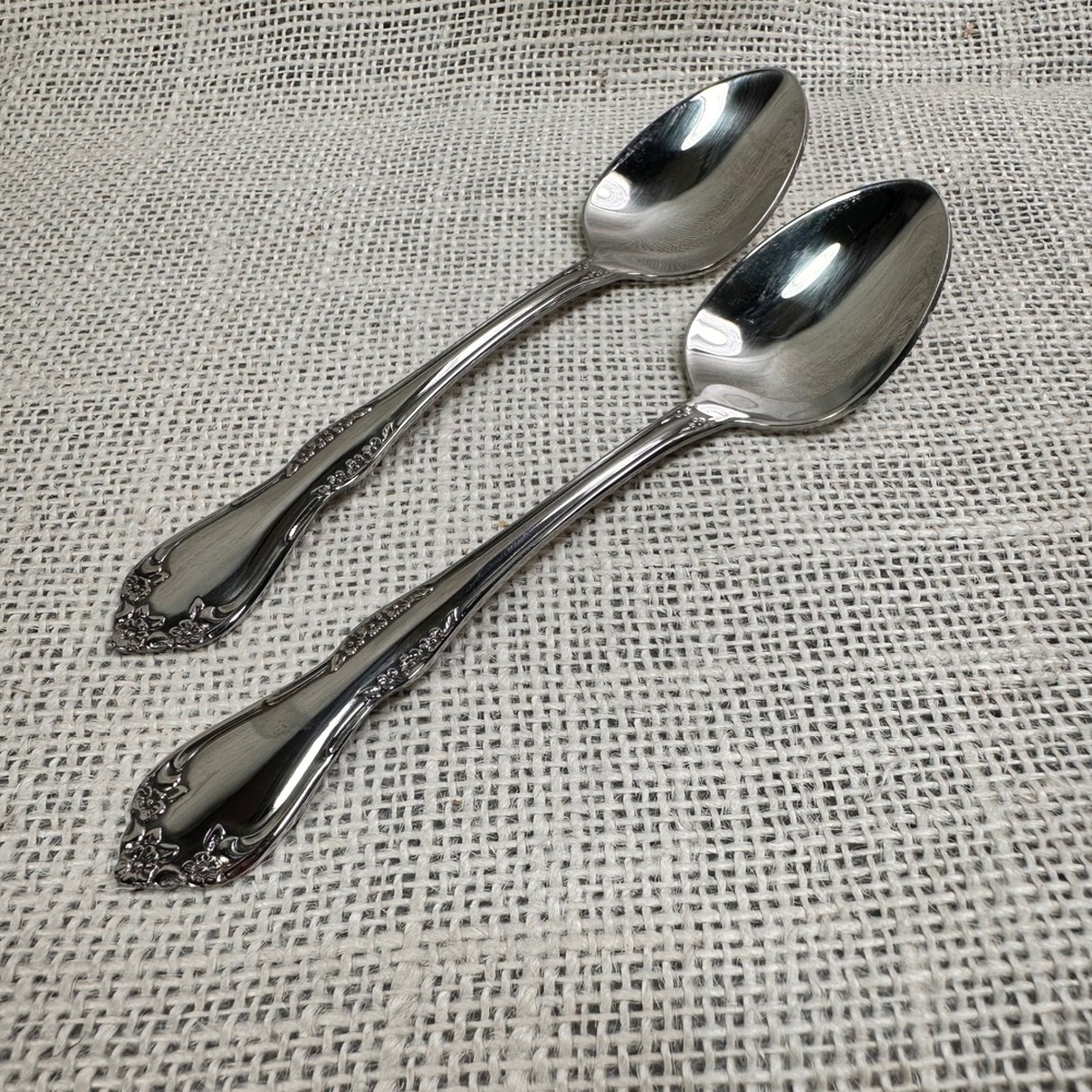 Oneida Wm A Rogers Mansfield Deluxe Stainless Tablespoons Lot of 2Flatware